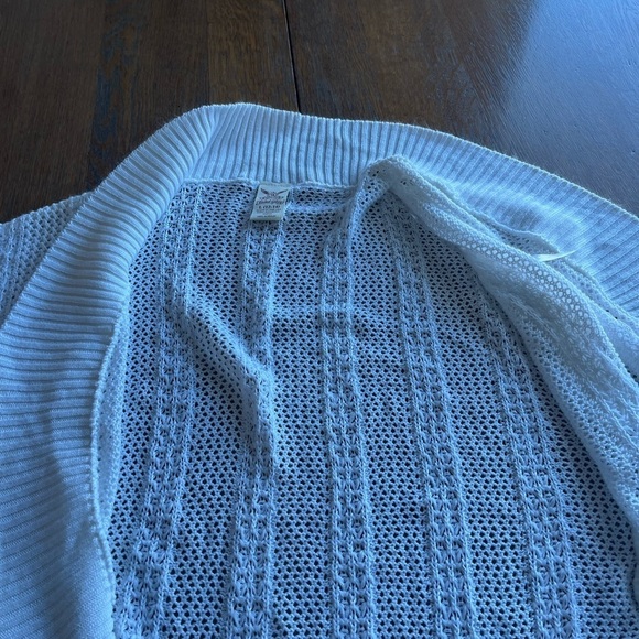 Faded Glory White Cardigan Sweater with Textured Knit Size Large - Picture 9 of 9